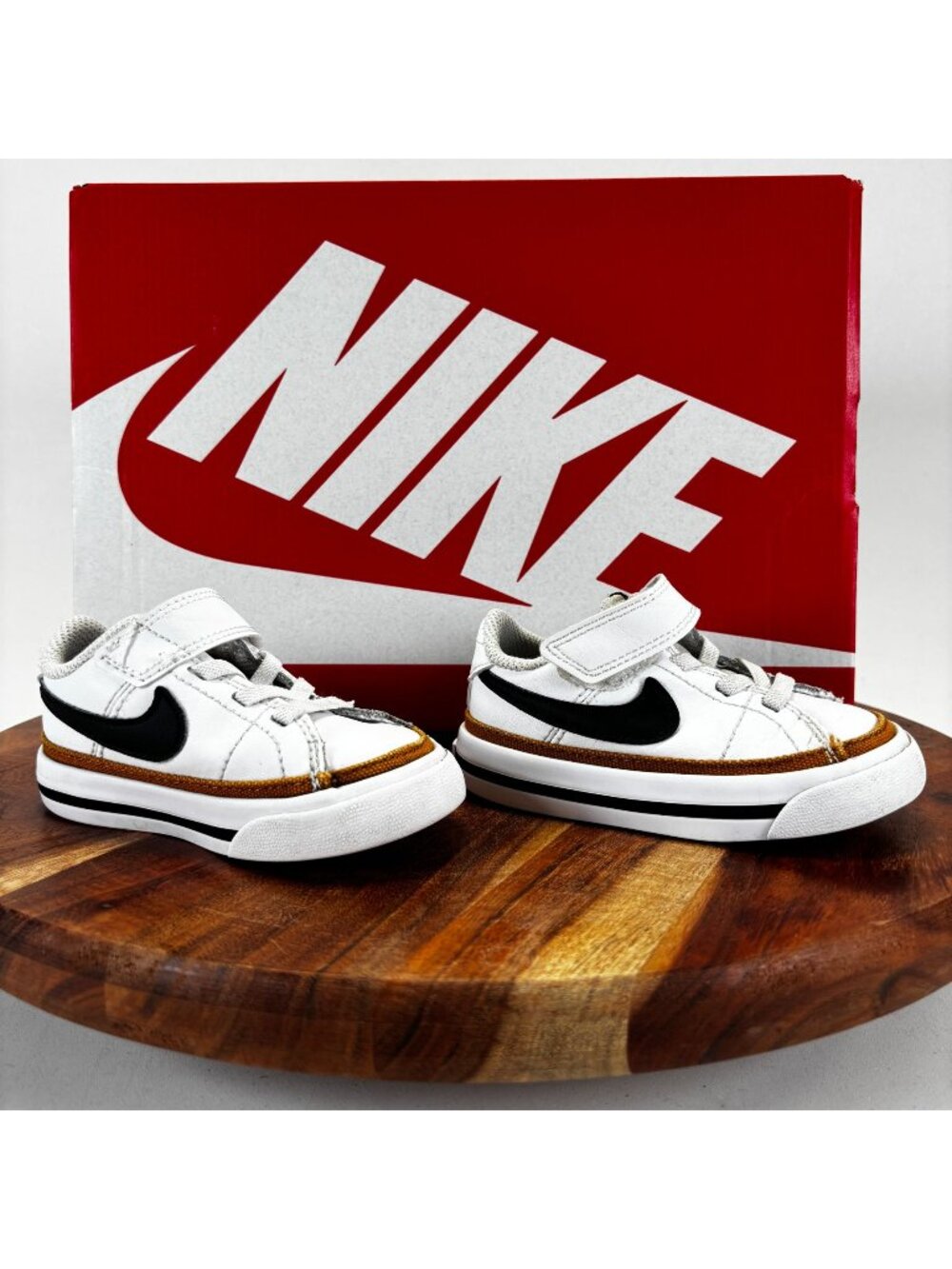 Nike Court Legacy Shoes LV5 Toddler's Size 5C White Desert Ochre DA5382-102